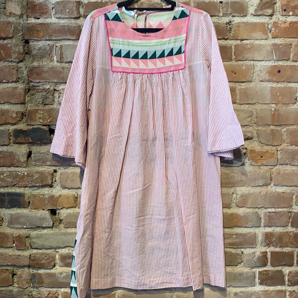 Mixed print tunic